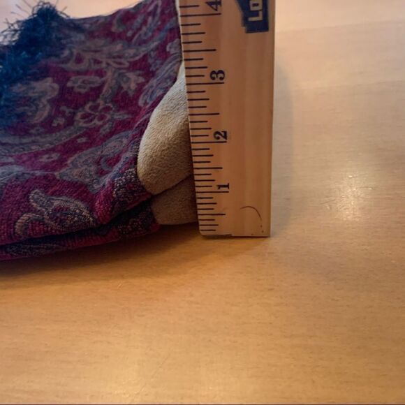 Vintage handmade bag burgundy paisley feathers resin top handle - Picture 8 of 8